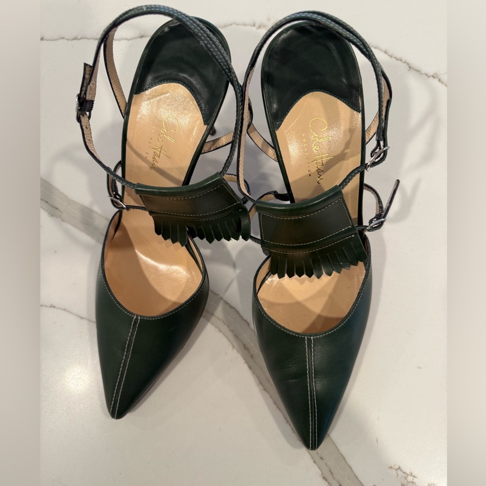 Cole Haan Collection Elegant Green Leather High Heel Women's Shoes, Size 10 - Picture 7 of 8